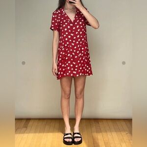 Reformation Red and White Plymouth Dress - Delia